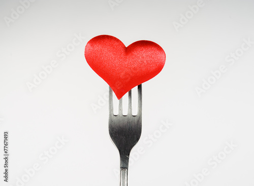 heart impaled on a fork
