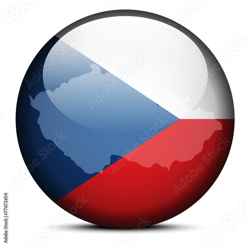 Map on flag button of Czech Republic
