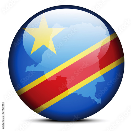 Map on flag button of Democratic Republic of the Congo