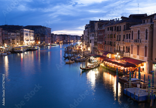 View from Rialto bridge of Venice by night. © Antonio Gravante