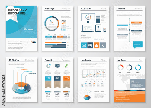 Collection Infographic elements for business brochures
