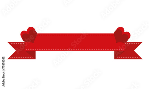 Red banner with hearts