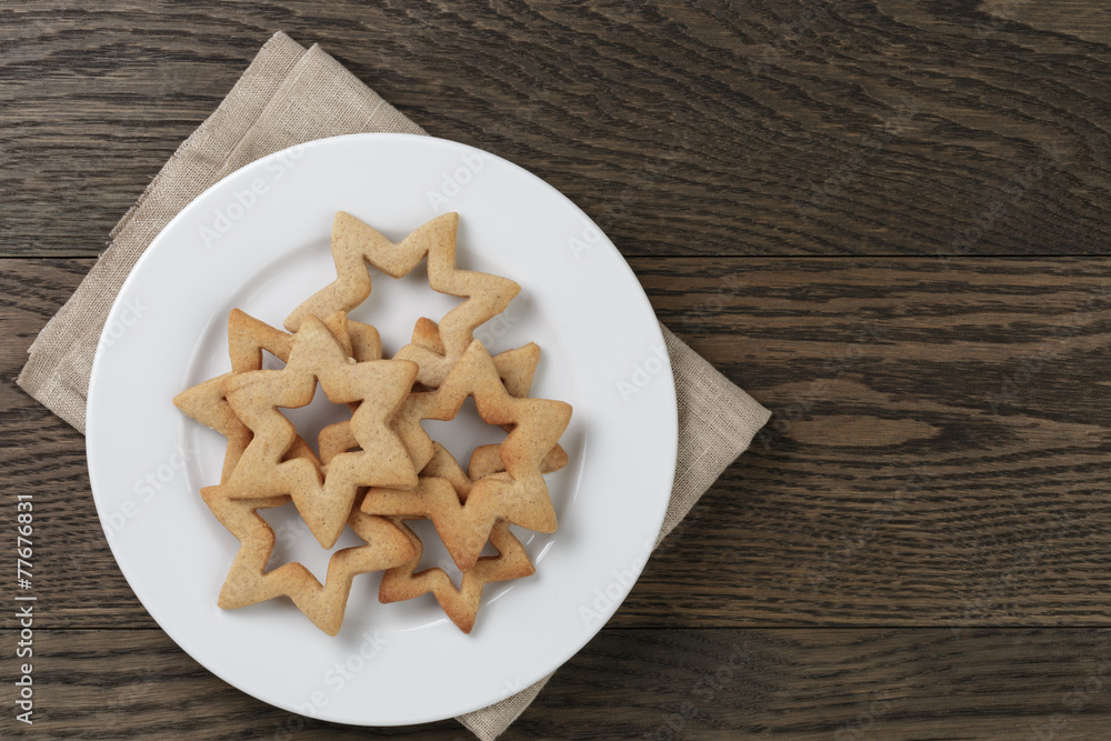 stars cookies for valentines day in plate on wood table stars cookies for valentines day in plate on wood table