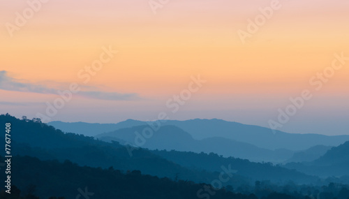 Beautiful view of sunset over mountains