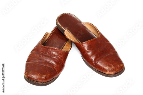 Leather slippers