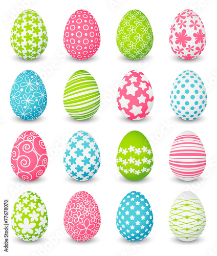 Set of color Easter eggs
