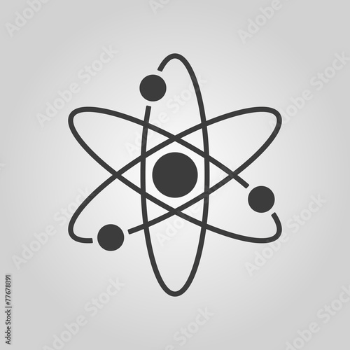 Canvas The atom icon. Atom symbol. Flat