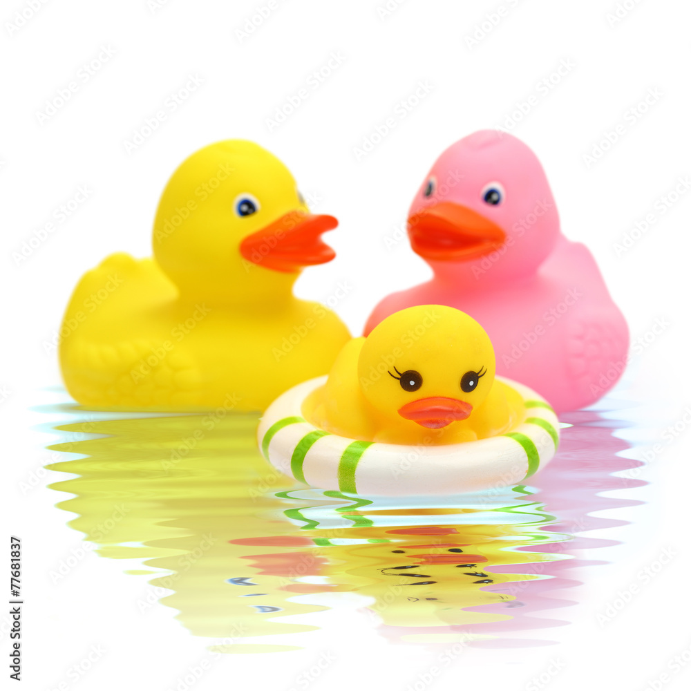 Rubber duck family on the water Rubber duck family on the water