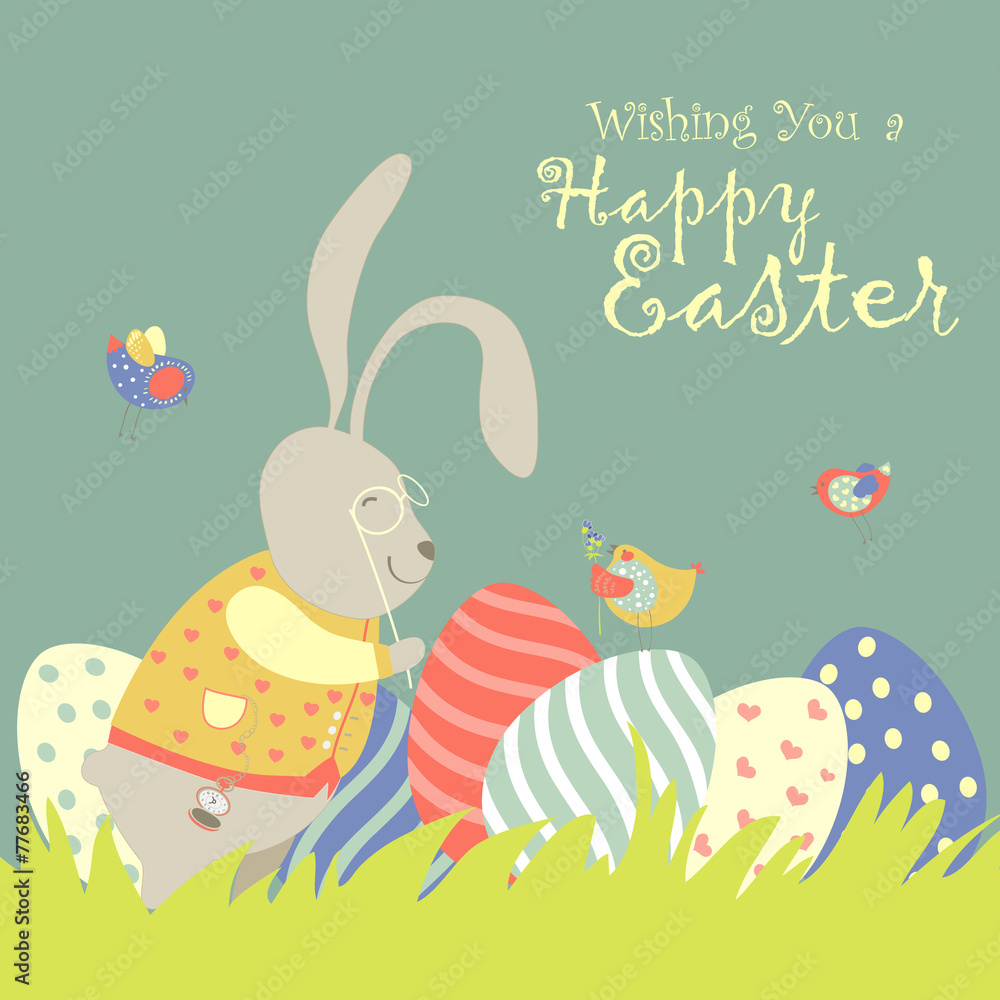 Easter bunny and easter egg Easter bunny and easter egg