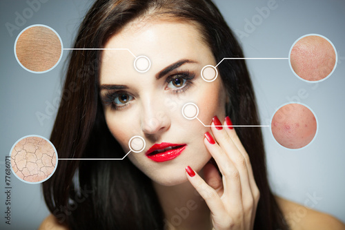 Beauty face concept, anti aging procedures