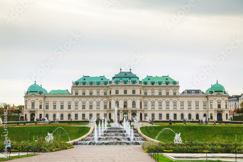 Belvedere palace in Vienna, Austria in the morning