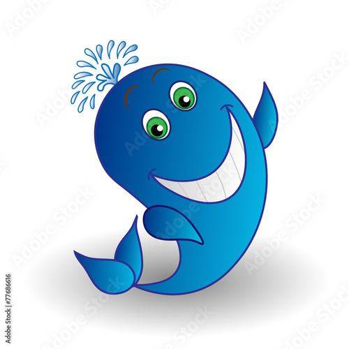 Vector whale smiling