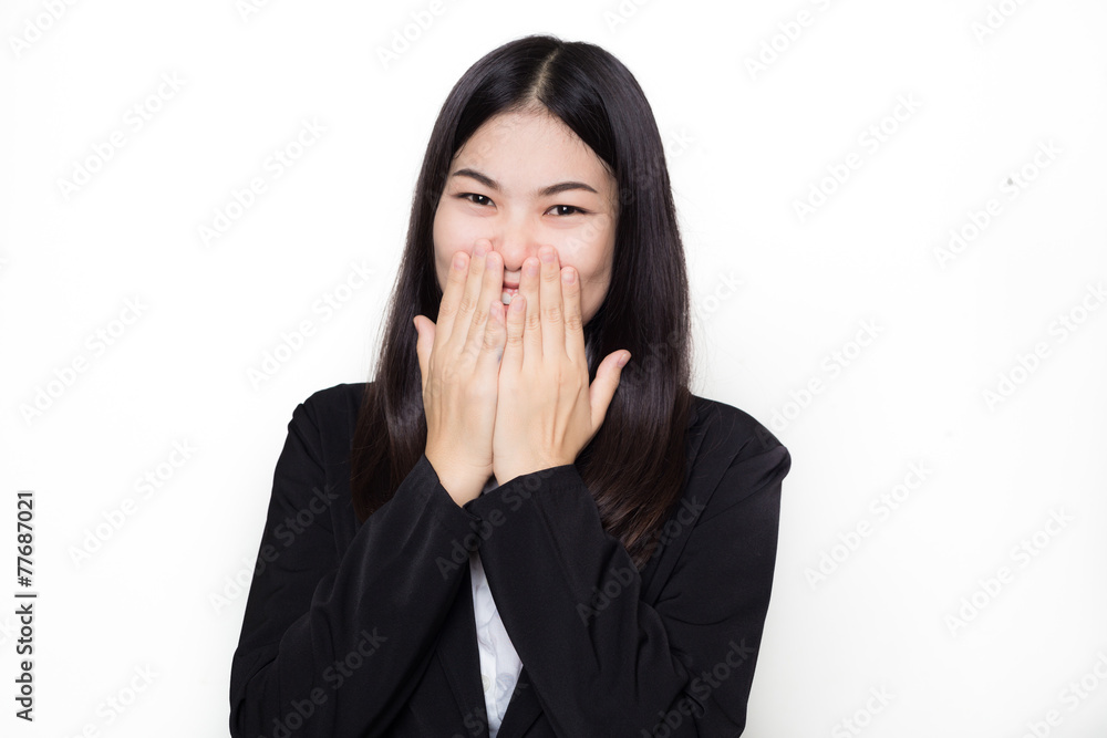 Portrait of business asian woman laughing. Portrait of business asian woman laughing.