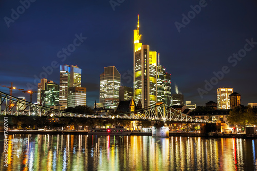 Frankfurt cityscape at night © andreykr