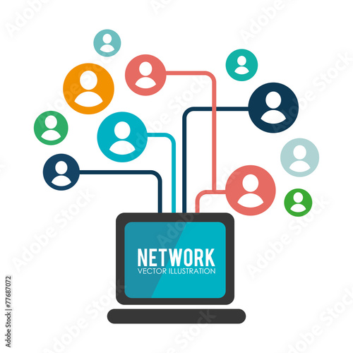 Social network design, vector illustration.