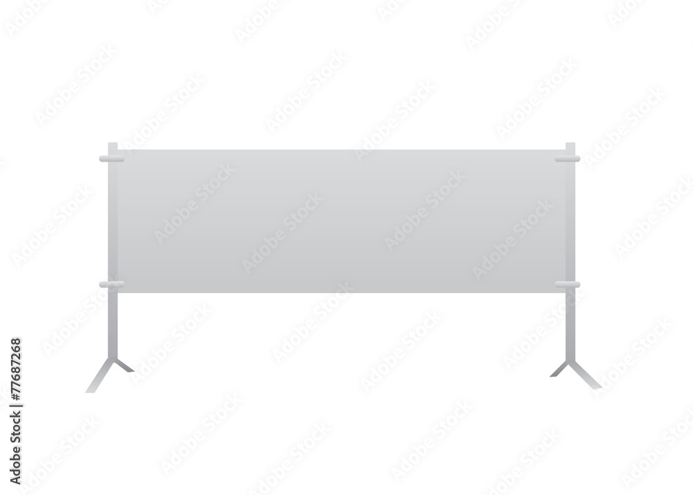 Obraz premium Horizontal vector blank banner standing on floor.