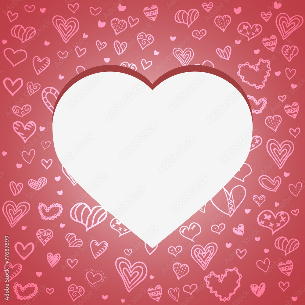 Valentines Day White Heart and Seamless Background Valentines Day White Heart and Seamless Background