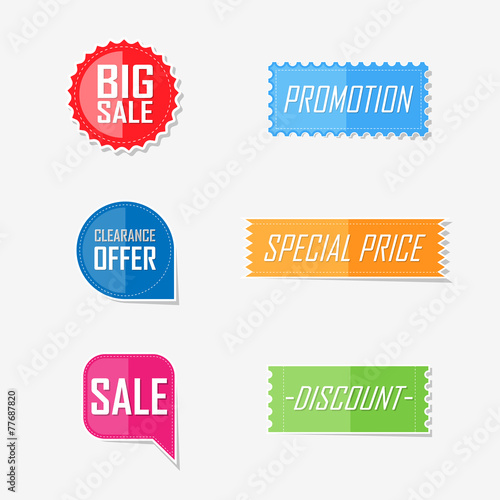 Banner offer flat elements label design