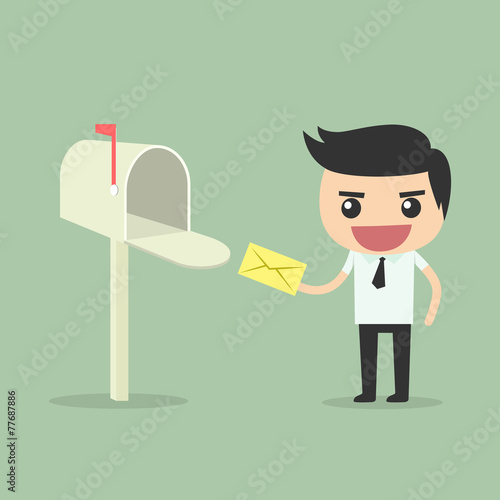 Businessman receive and sen...