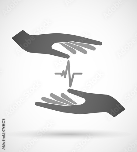 Hands protecting or giving a heart beat sign
