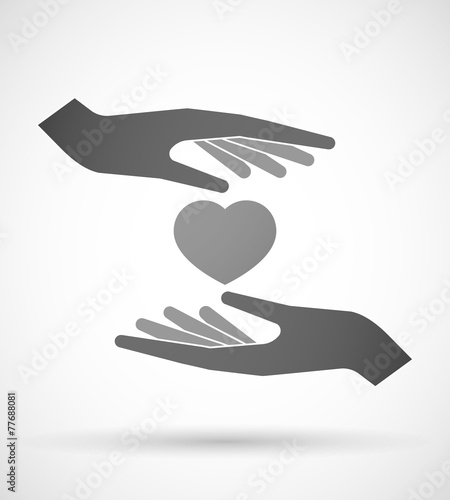 Hands protecting or giving a heart