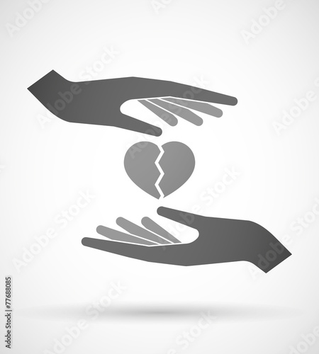 Hands protecting or giving a heart