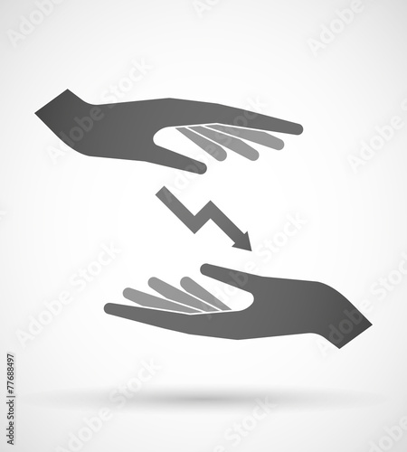 Hands protecting or giving a graph