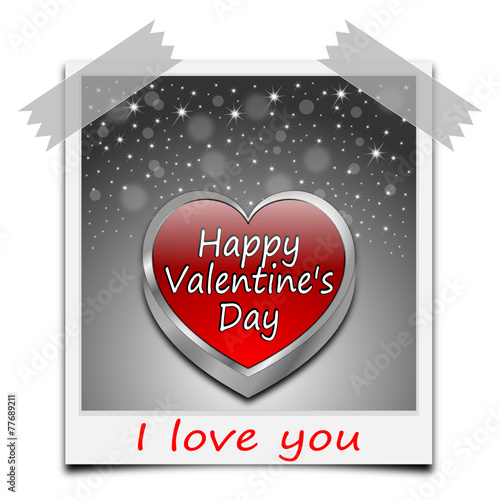 Happy Valentine's Day auf Polaroid