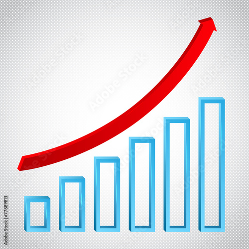 Growth graph concept with ricing arrow