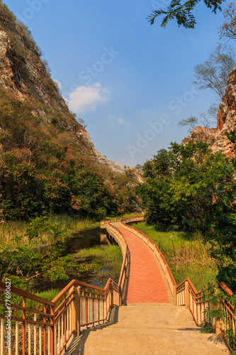 Pathways in Stone Park Kao-ngu, Ratchaburi Thailand.