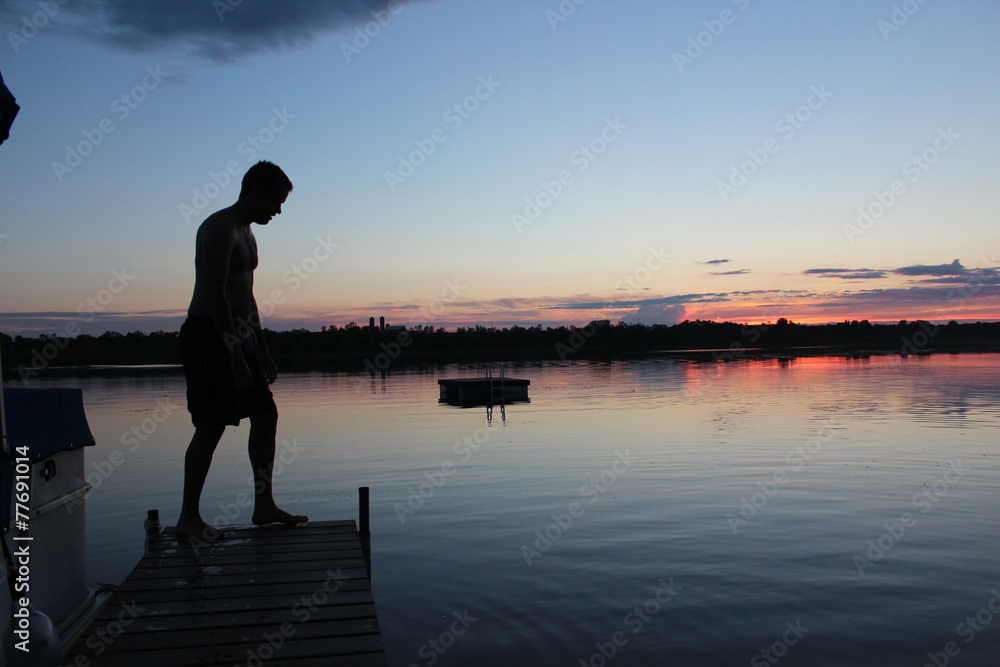 Fototapeta premium Dock Jump at Sunset