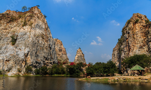 Stone Mountain, Stone Park Kao-ngu, Ratchaburi Thailand.
