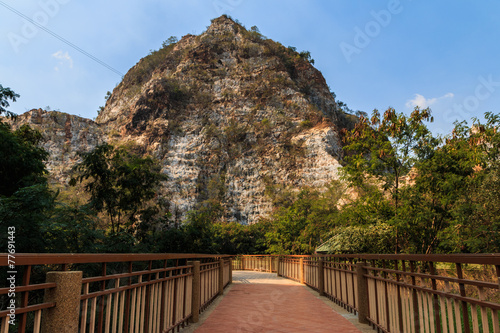 Pathways to mountain  in Stone Park Kao-ngu  Ratchaburi Thailand