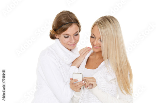 Young women with a mobile phone.