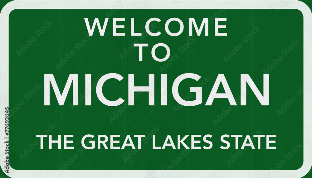 Welcome to Michigan USA Road Sign