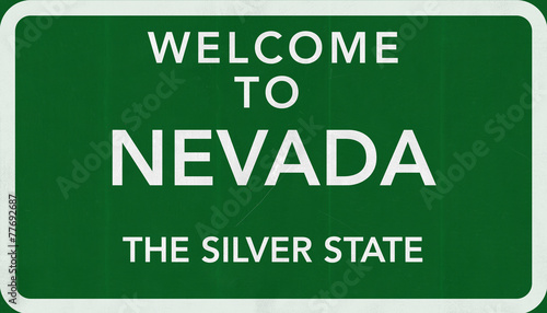 Welcome to Nevada USA Road Sign