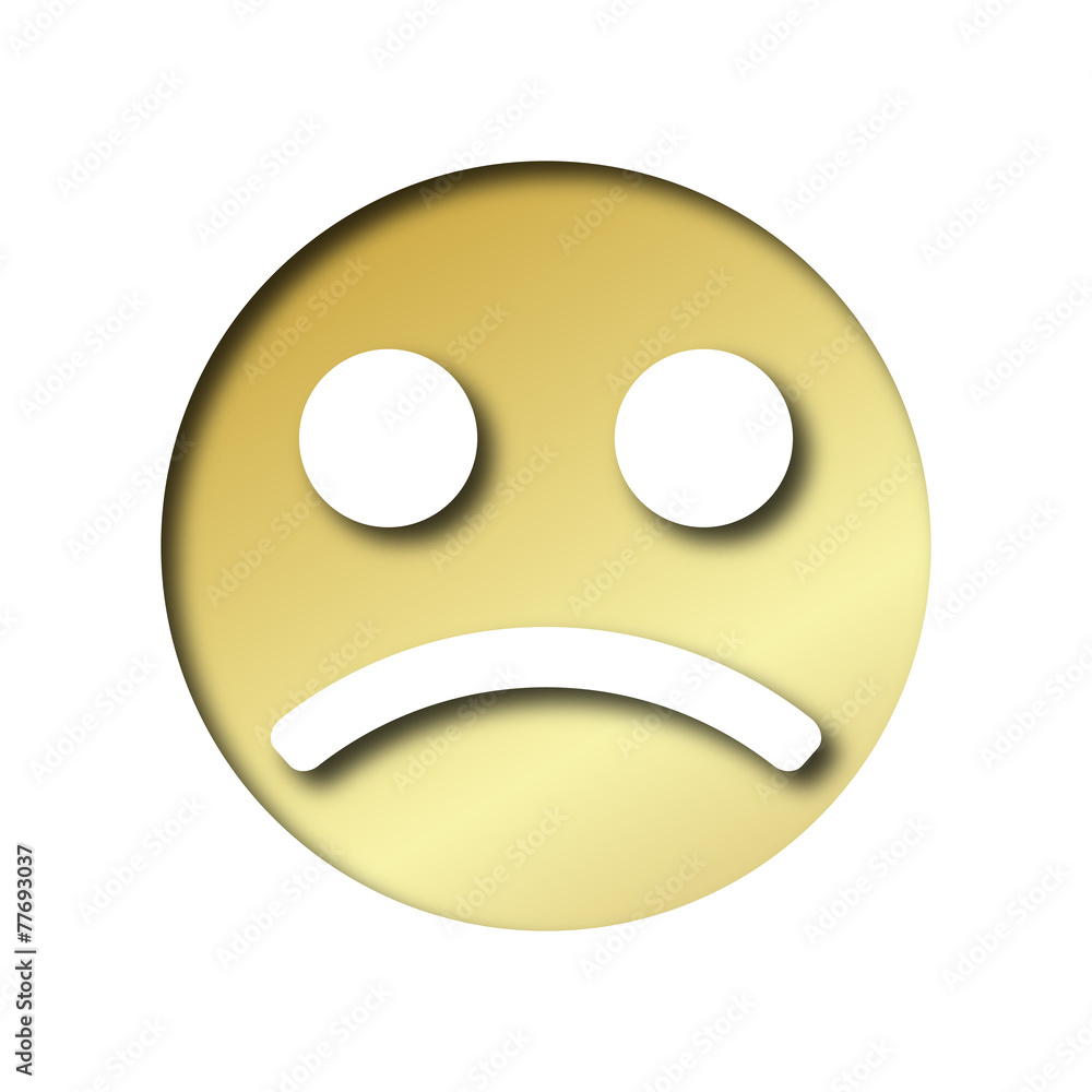 gold smiley sad emoticon gold smiley sad emoticon