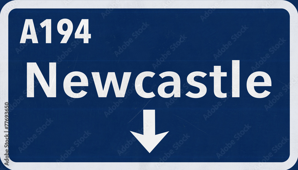 Newcastle United Kingdom Highway Road Sign Newcastle United Kingdom Highway Road Sign