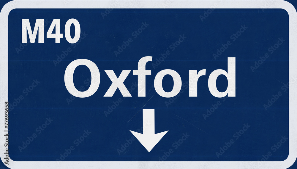 Fototapeta premium Oxford United Kingdom Highway Road Sign