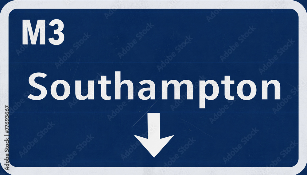 Southampton United Kingdom Highway Road Sign Southampton United Kingdom Highway Road Sign