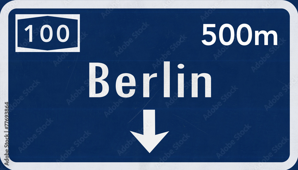 Berlin Germany Highway Road Sign Berlin Germany Highway Road Sign