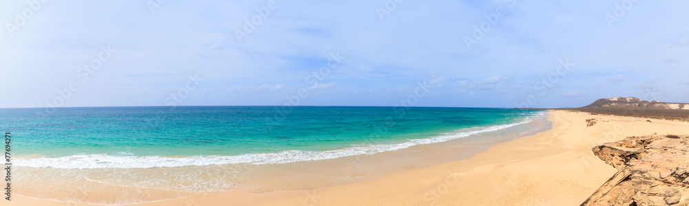 Landscape with beach, the sea and the clouds in the blue sky, Bo Landscape with beach, the sea and the clouds in the blue sky, Bo