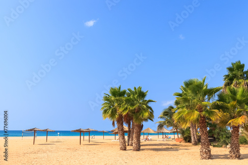Landscape with beach, the sea and the clouds in the blue sky, Bo