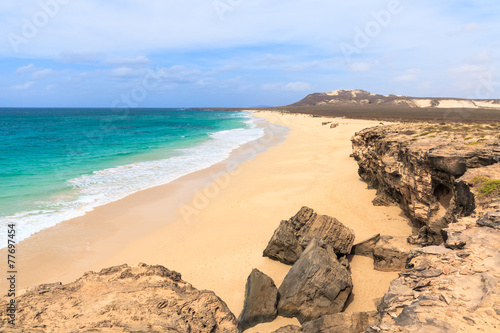Landscape with beach, the sea and the clouds in the blue sky, Bo