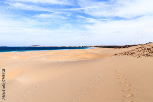 Dunes and beach in Boavista, Cape Verde