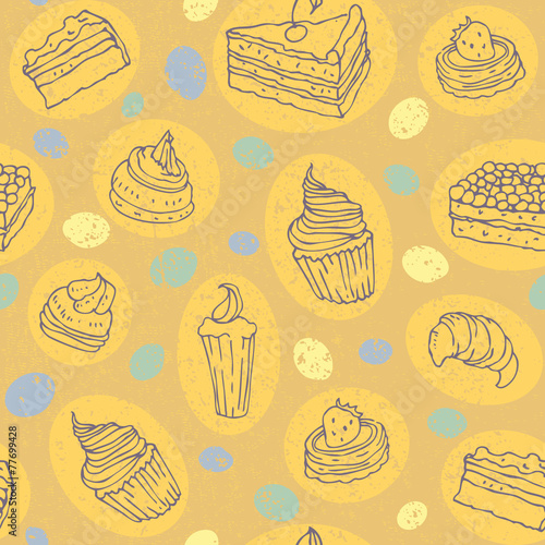 Cakes seamless pattern