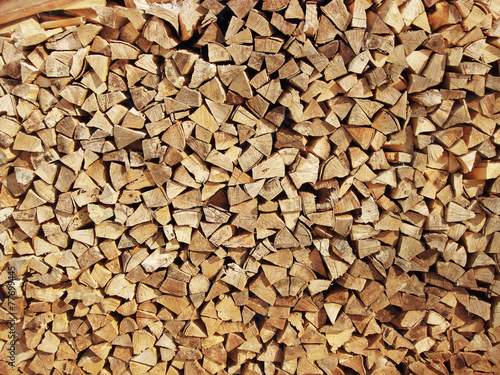 Background of dry chopped firewood logs