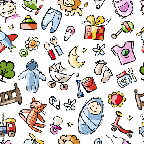 Baby seamless pattern for your design