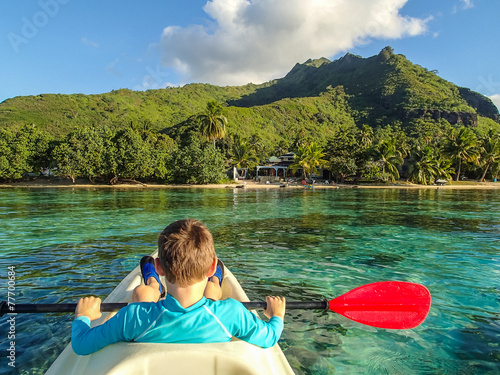 Canoé sur le lagon de Moorea
