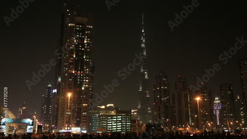 Wallpaper Mural Dubai Downtown view at night Torontodigital.ca